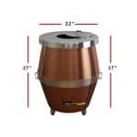 Propane Gas Tandoor Oven A02 Model with Measurement text of 32 inches in diameter and 37 inches in height.