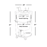 Round Catering Clay Tandoor Oven CS01 – Internal Structure Wireframe Diagram