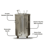 Portable Charcoal Tandoor Oven CS03 – Key Features Callout Diagram