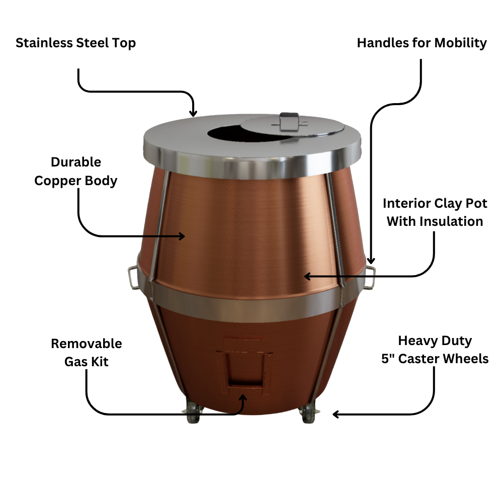 CU04 - 34" x 34" Authentic Wood Clay Oven - Image 7