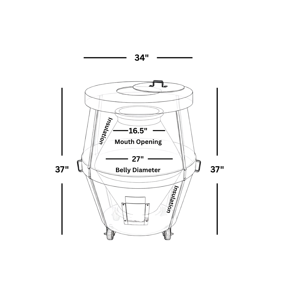 CU04 - 34" x 34" Authentic Wood Clay Oven - Image 2