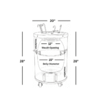 Wood Fired Tandoor Oven R28 – Internal Structure Wireframe Diagram