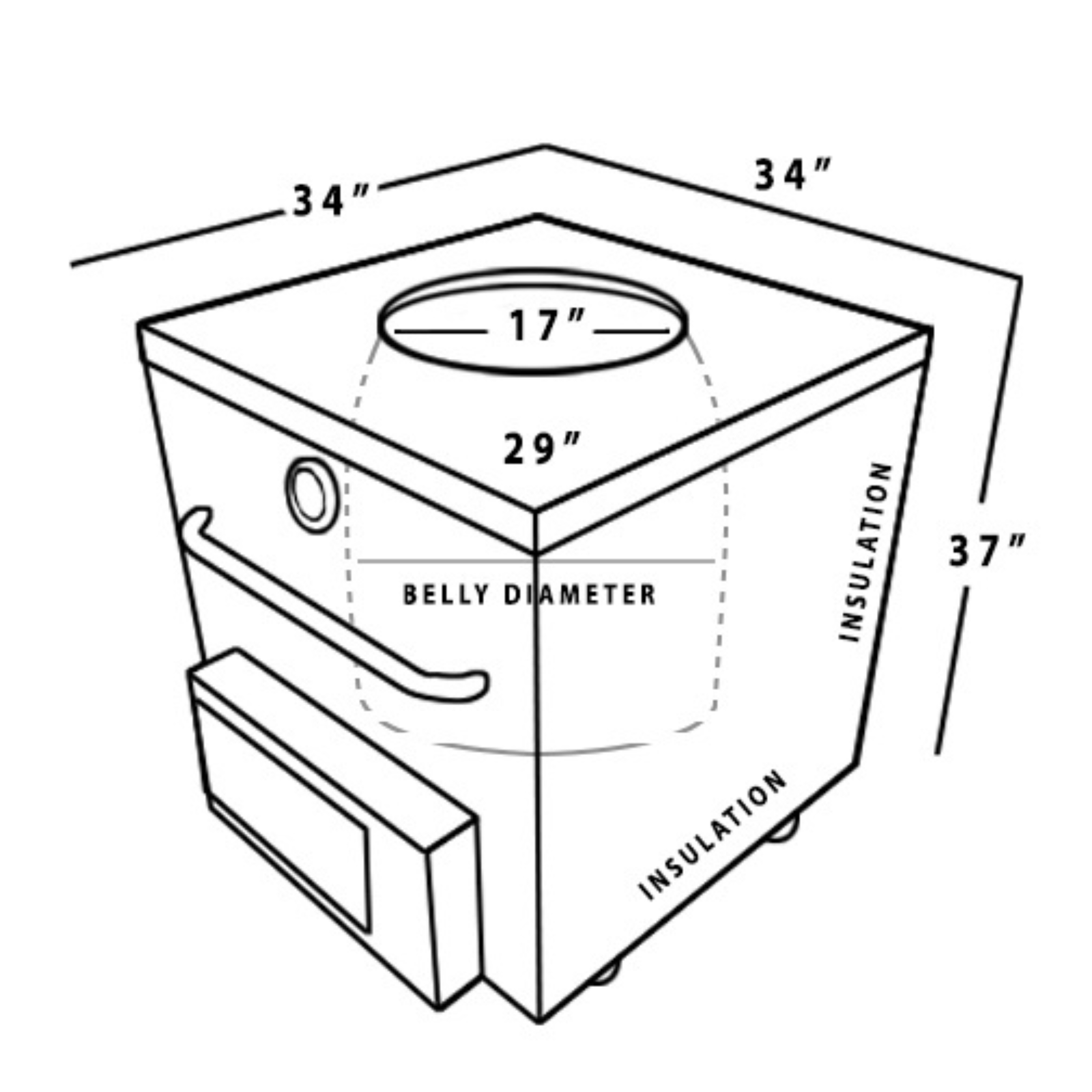 CH04 Model Tandoor Oven side view