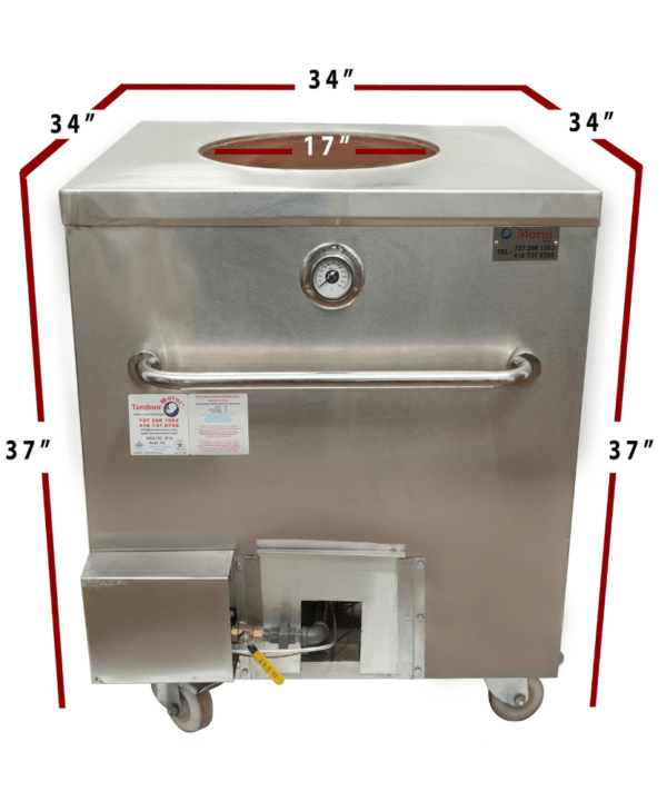 CSA ETL NSF Tandoor Oven T04 – Full Dimensions 34x34x37 inches