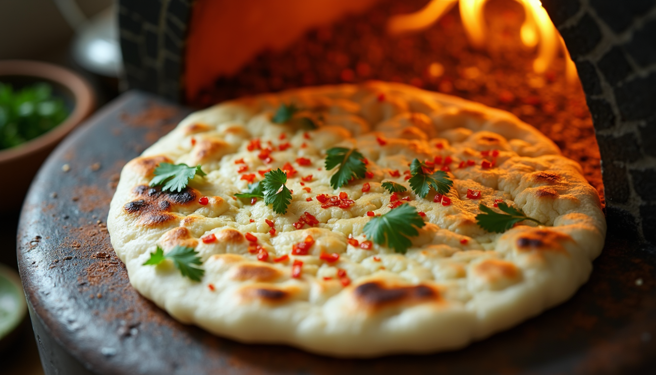 Tandoori Chili Coriander Naan​ Recipe Image