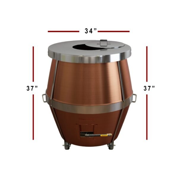 A04 - 34″ x 34″ Pakistani Clay Oven – Copper & Stainless Steel, CSA Certified