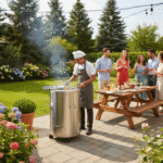 Wood Fired Tandoor Oven R28 in Use at a Home Backyard Party