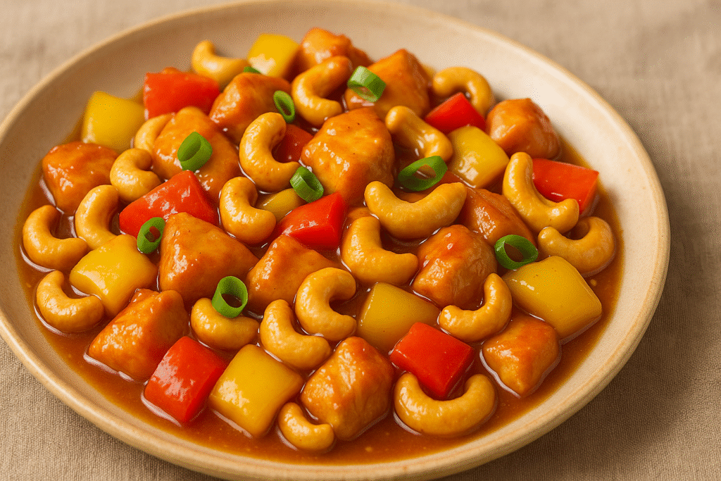 Sweet & Sour Cashew Chicken recipe final product
