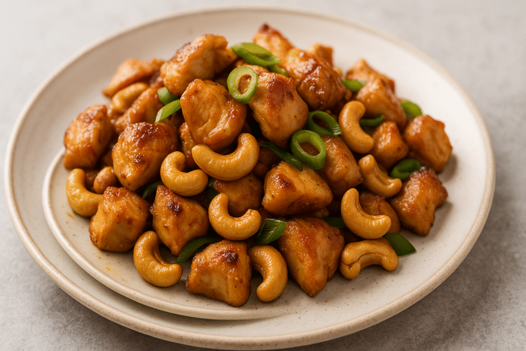 low carb cashew chicken & keto Chinese chicken recipe final product