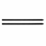 Pair of Tandoor Skewers AS04 black flat square grilling rods shown full length side by side on a white background with sharp tapered tips