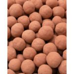 Tandoor Oven Clay Balls AS07 – macro close-up of a large pile of fired terracotta clay balls showing natural reddish-orange surface texture, small surface cracks, and varied matte finish typical of kiln-fired clay used inside a tandoor oven