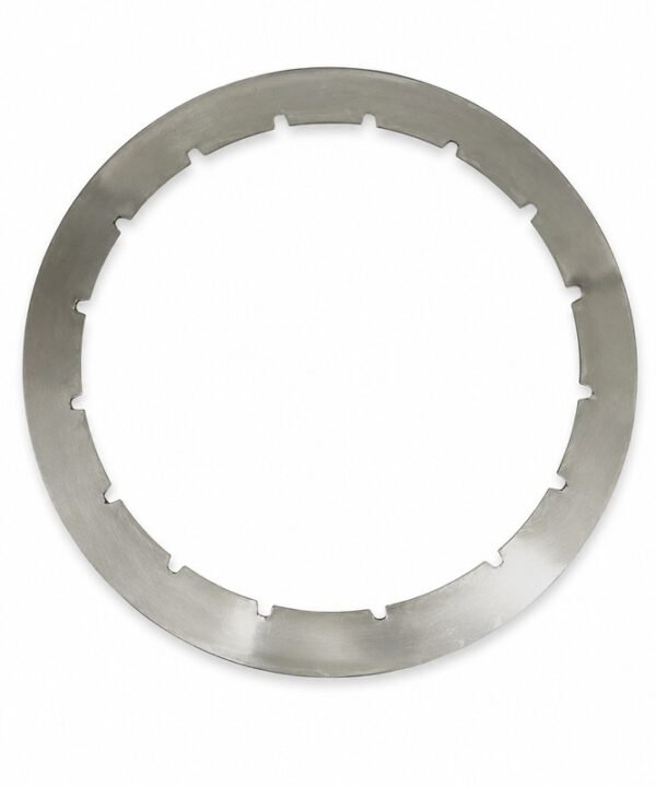 Tandoor Skewers Ring AS10 – top-down view of a flat circular stainless steel skewers ring on white background, showing the full ring with evenly spaced U-shaped notch slots around the inner edge designed to hold and separate tandoor skewers safely at the oven mouth