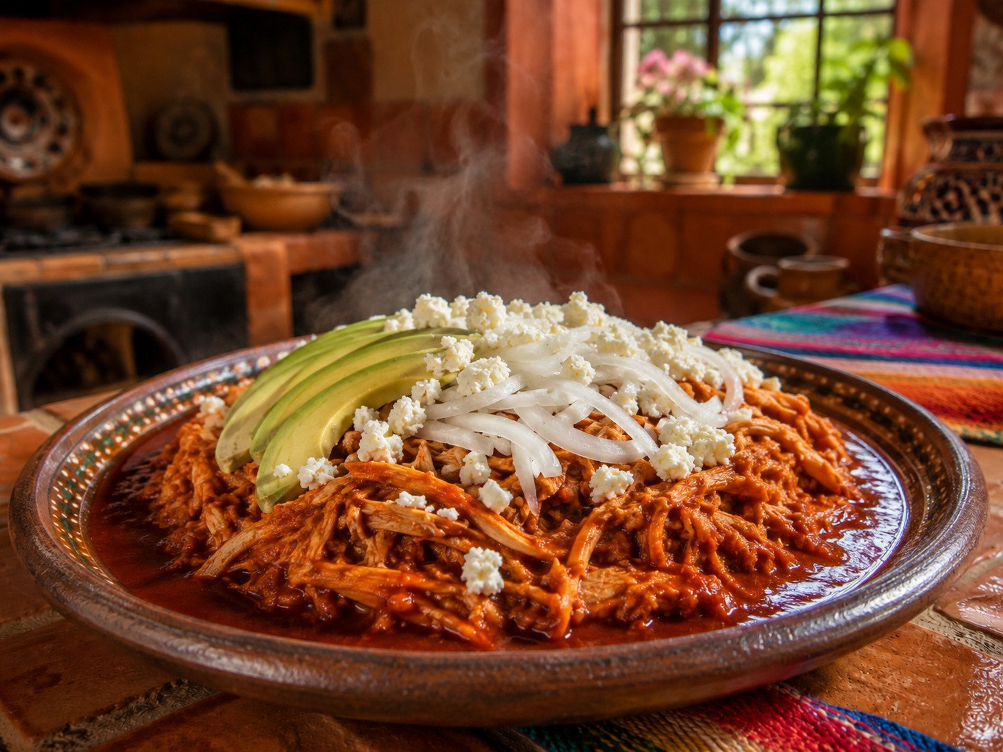 Chicken tinga recipe shredded chicken in a smoky red chipotle-tomato sauce