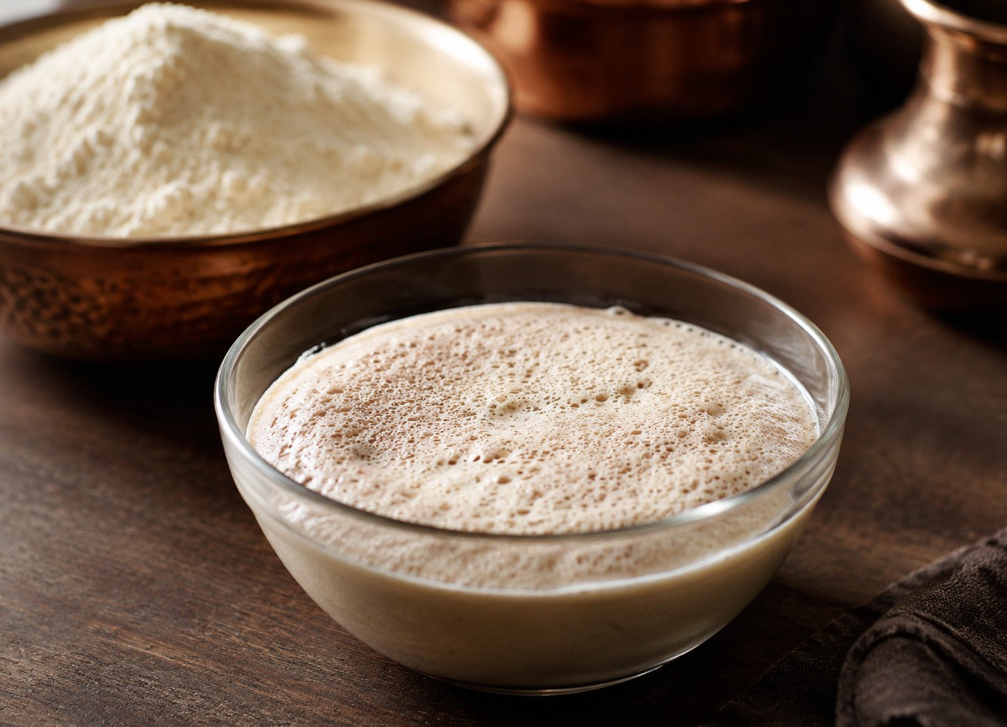 Naan bread tandoor oven recipe Step 1: foamy activated yeast mixture in a small glass bowl