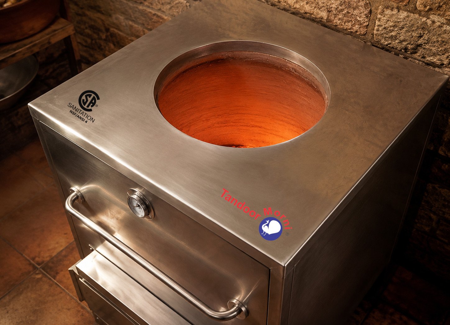 Naan bread tandoor oven recipe Step 4: glowing tandoor oven preheating before the naan goes in