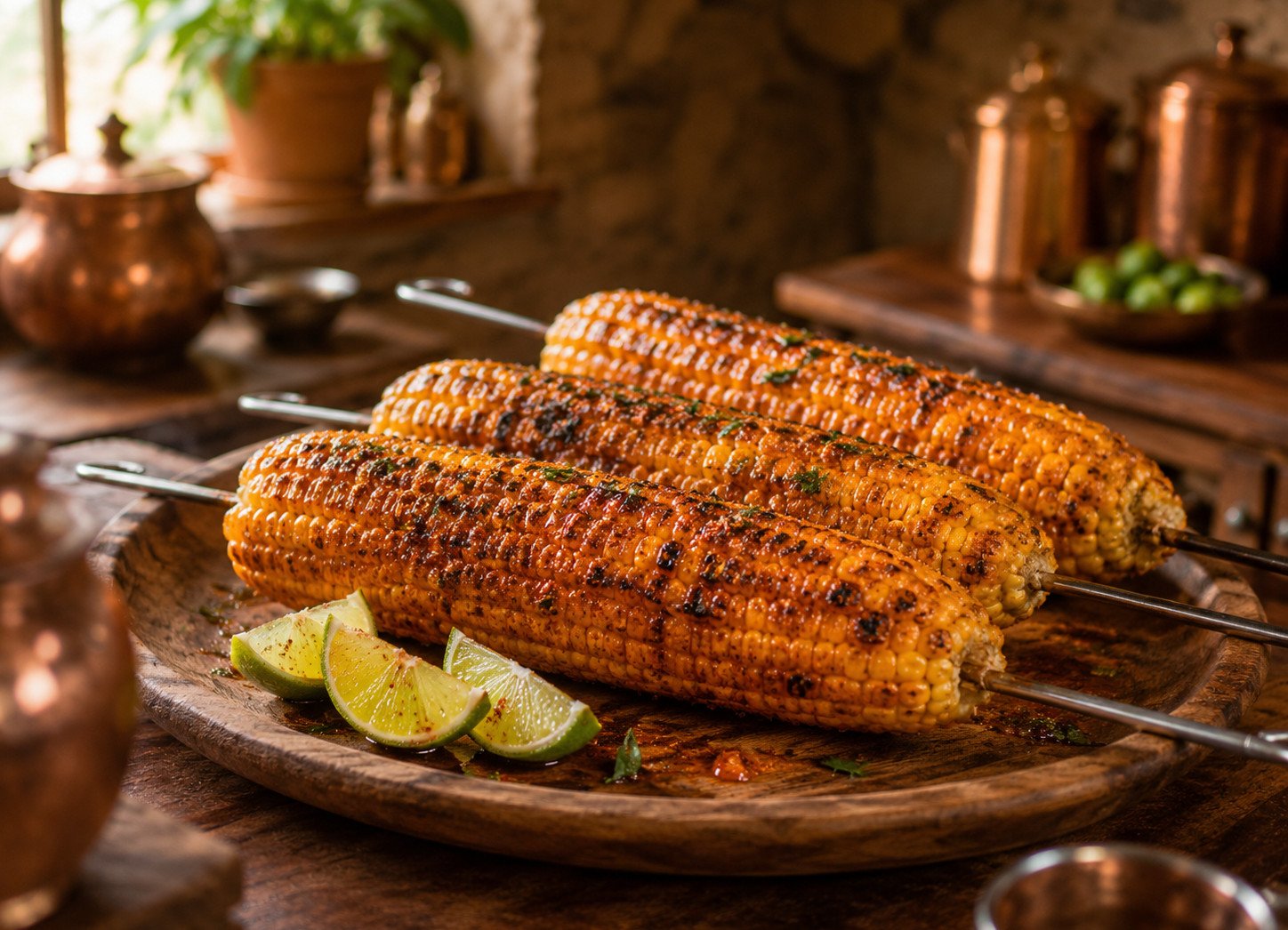 Tandoori corn on the cob recipe charred and glazed with spiced butter